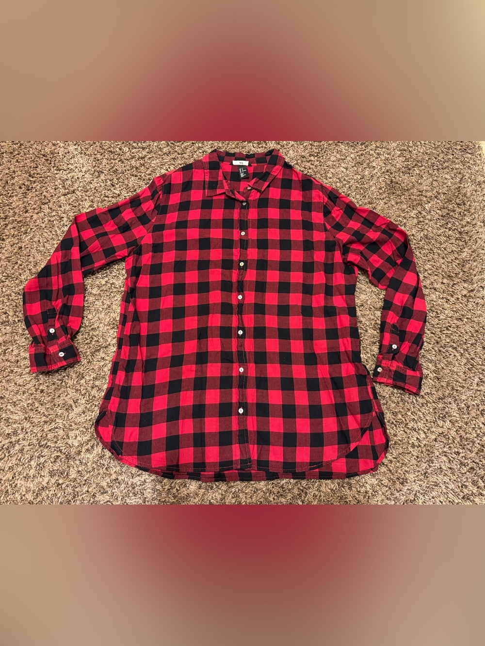 H&M Red & Black Plaid Flannel